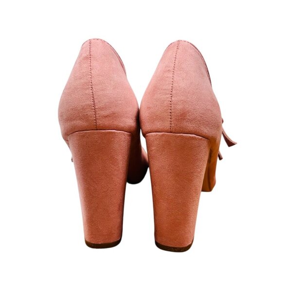 JUSTFAB Zenobiah Size 9 Pink Heels Block Preppy Cottage Coquette Retro - Picture 5 of 9
